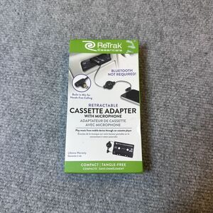 Retrak Essentials Retractable Cassette Adapter w/ Mic • New in Box